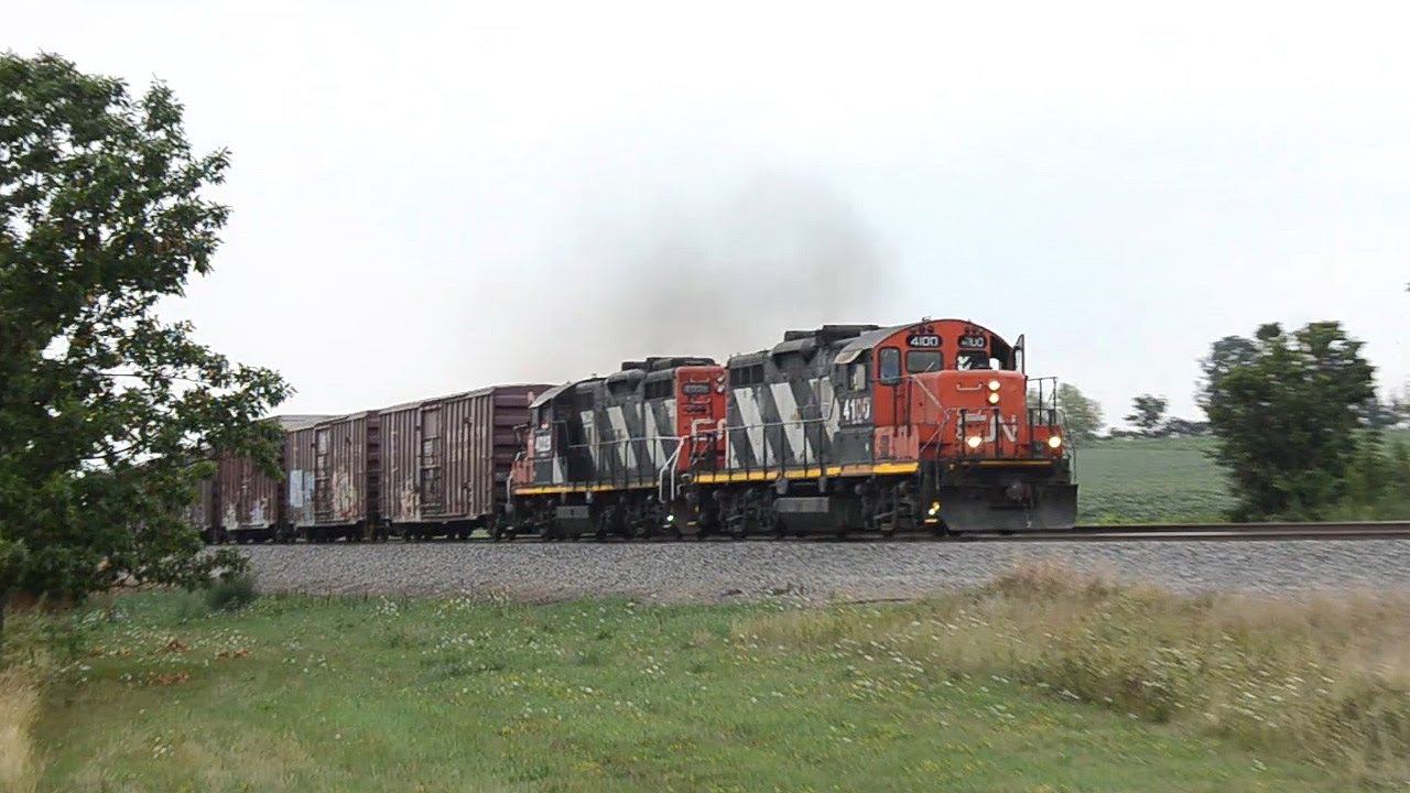 Old EMD's fight the 1% grade of Byron Hill