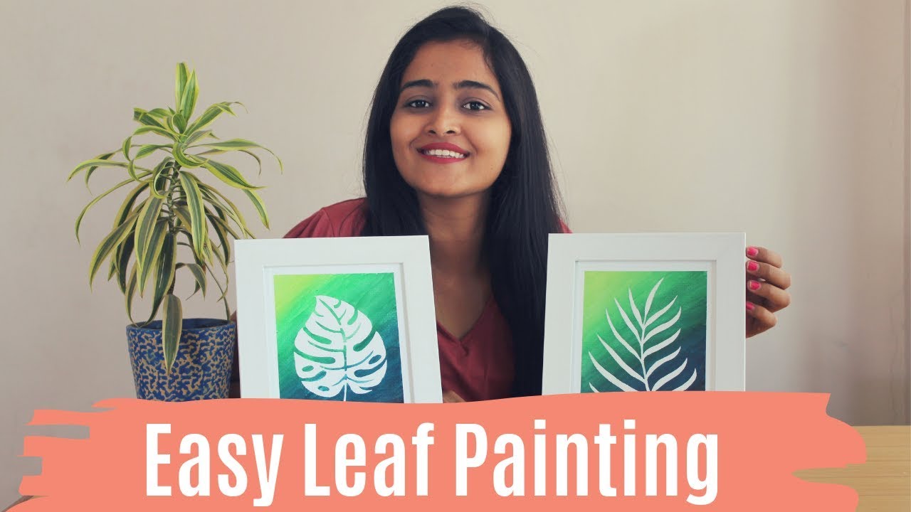 Easy Leaf Watercolor Painting with twist / Giveaway Result | Dhara Patel