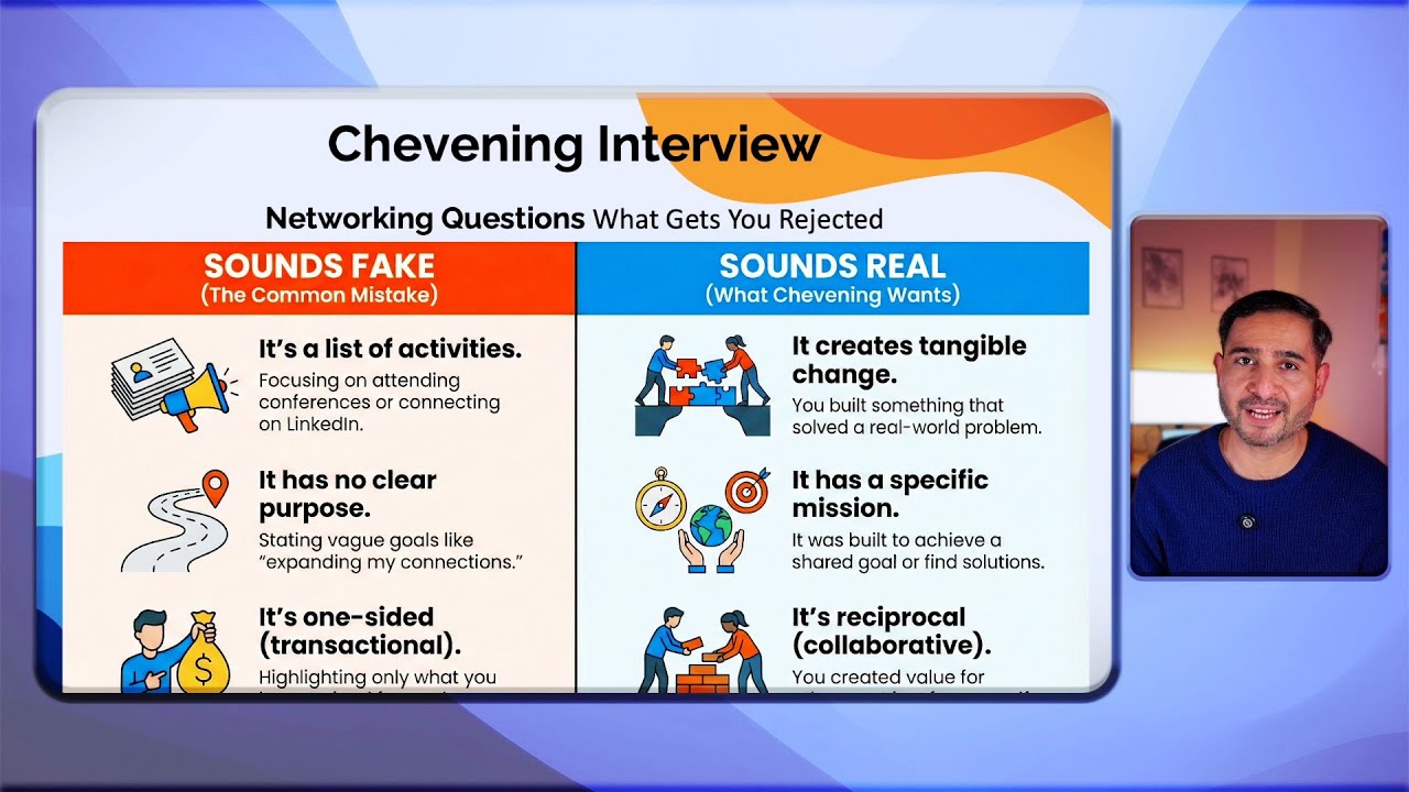 Chevening Interview Questions for Networking | What are Chevening scholarship networking questions