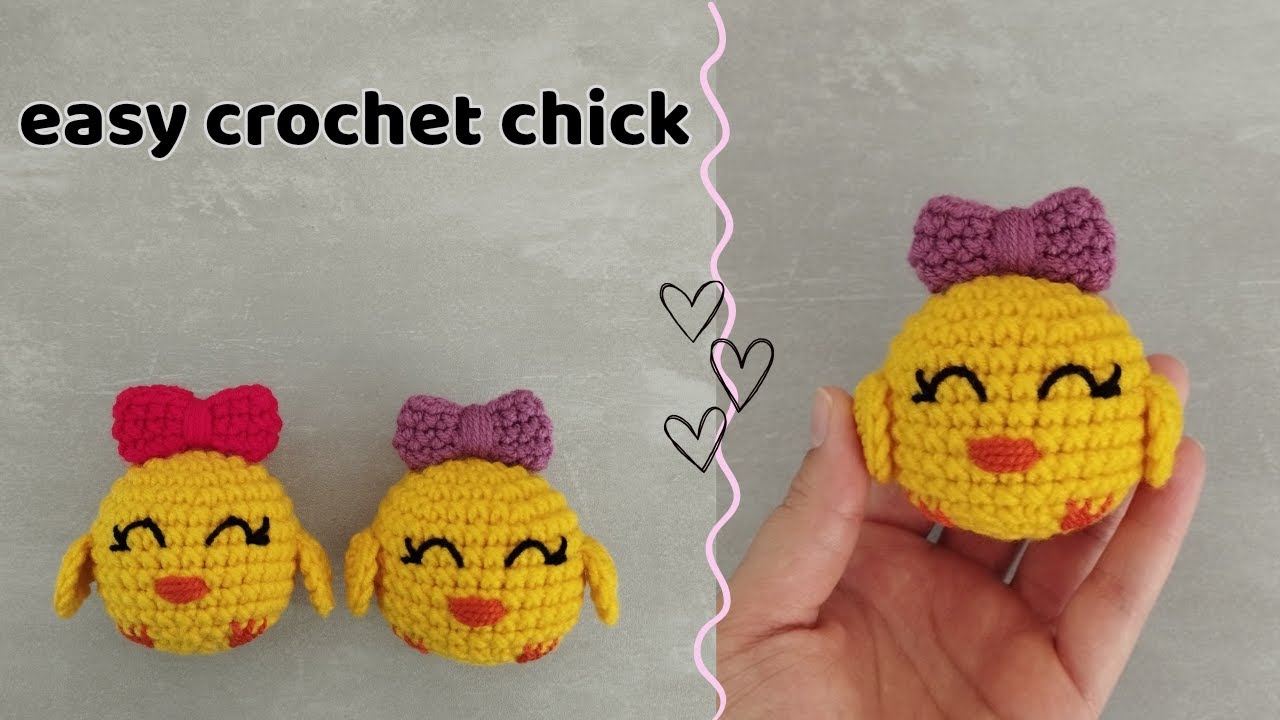 Crochet chick keychain tutorial