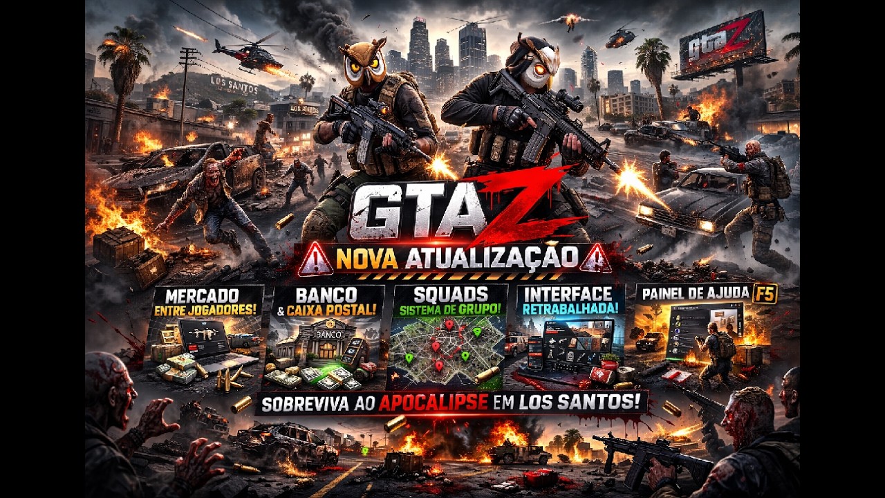 🚨 ATUALIZAÇÃO INSANA NO GTA Z! MERCADO, SQUADS E BANCO CHEGARAM! 🔥🧟‍♂️