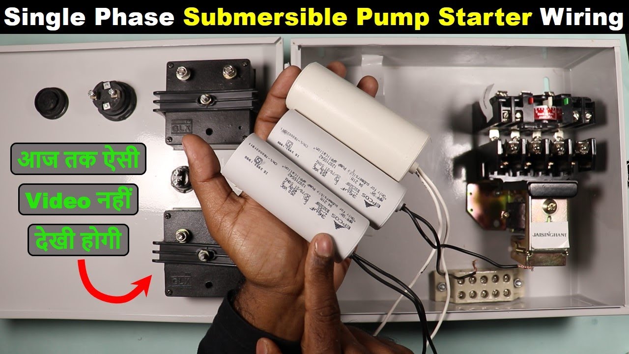 Single Phase Submersible Pump Control Panel Connection with 3 Capacitor @ElectricalTechnician