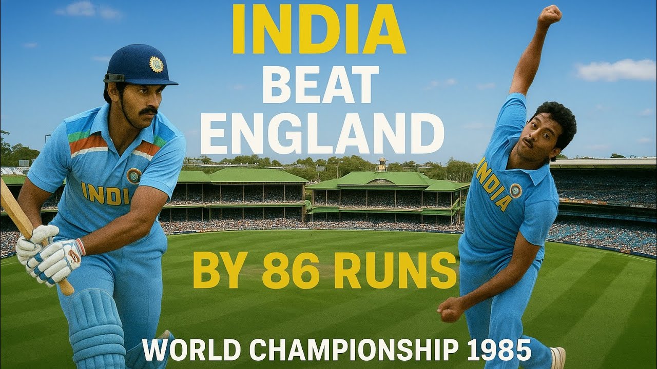 INDIA VS ENGLAND| BENSON & HEDGES WORLD CHAMPIONSHIP ODI SERIES 1985| LEAGUE MATCH| HIGHLIGHTS.