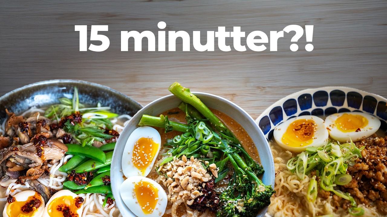 RAMEN P&Aring; 15 MINUTTER?! Tre hurtige og nemme opskrifter