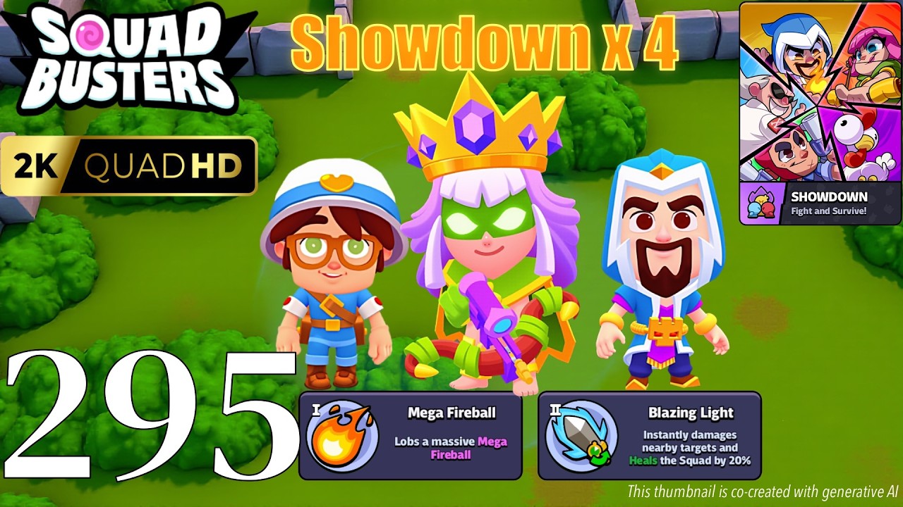 Squad Busters - Walkthrough Gameplay Part 295 - Archer Queen, Medic, Wizard - Showdown x 4