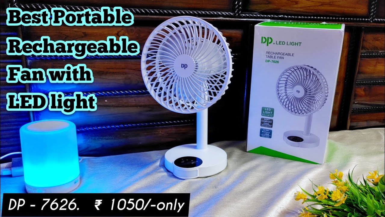 DP-7626 Portable Rechargeable Personal table fan with led light review