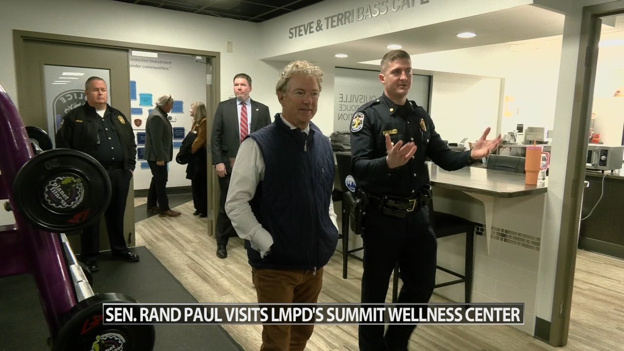 Kentucky US Sen. Rand Paul visits new Louisville police wellness center