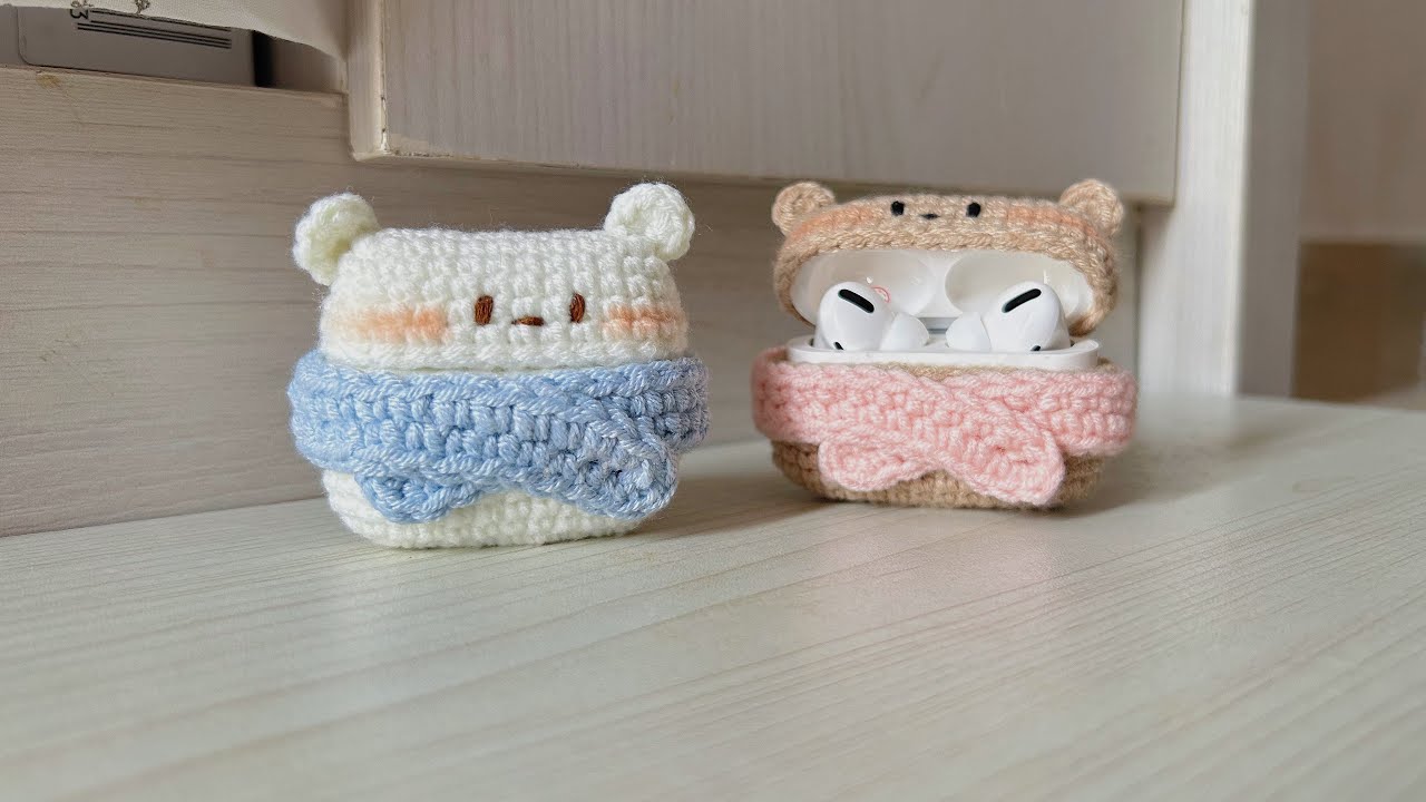 Crochet Bear Airpods Case Tutorial 🐻‍❄️🐻 | Rajut