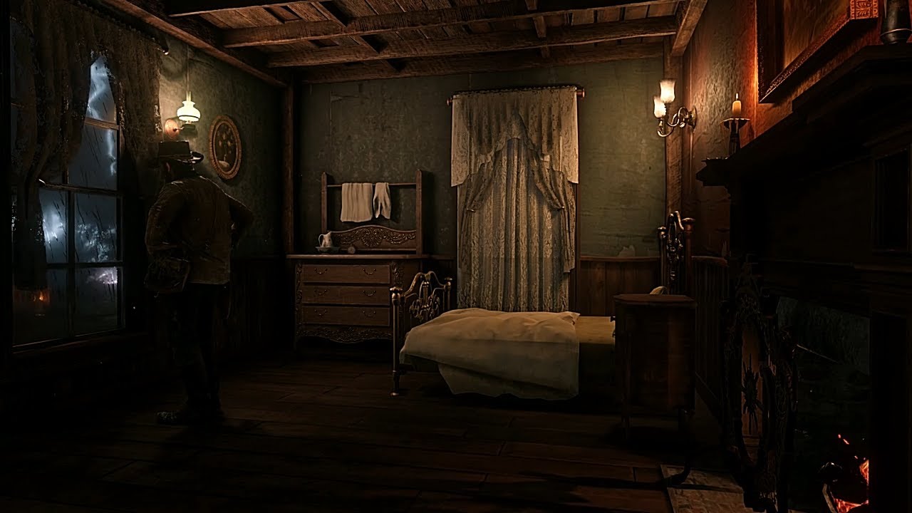 Thunderstorm At The Saints Hotel | RDR2 ASMR