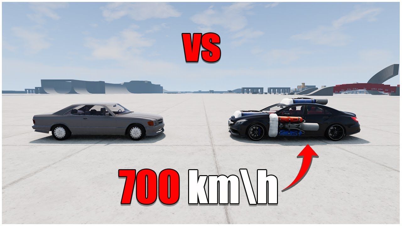 Mercedes Benz CLS Class ( New ) VS ( Old ) Mercedes Benz W126 (1) | Car Body Testing | BeamNG Drive