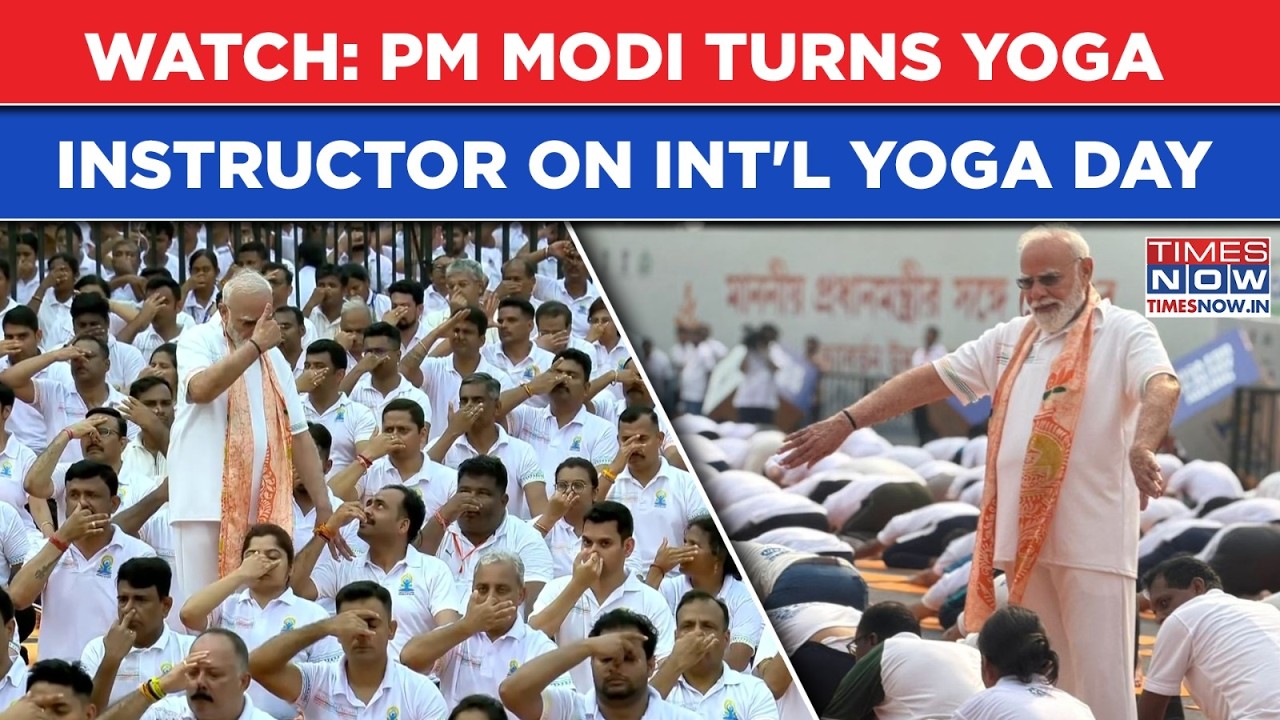 Watch: PM Modi Turns Yoga Instructor On Int'l Yoga Day, Assists Participants In Kolkata