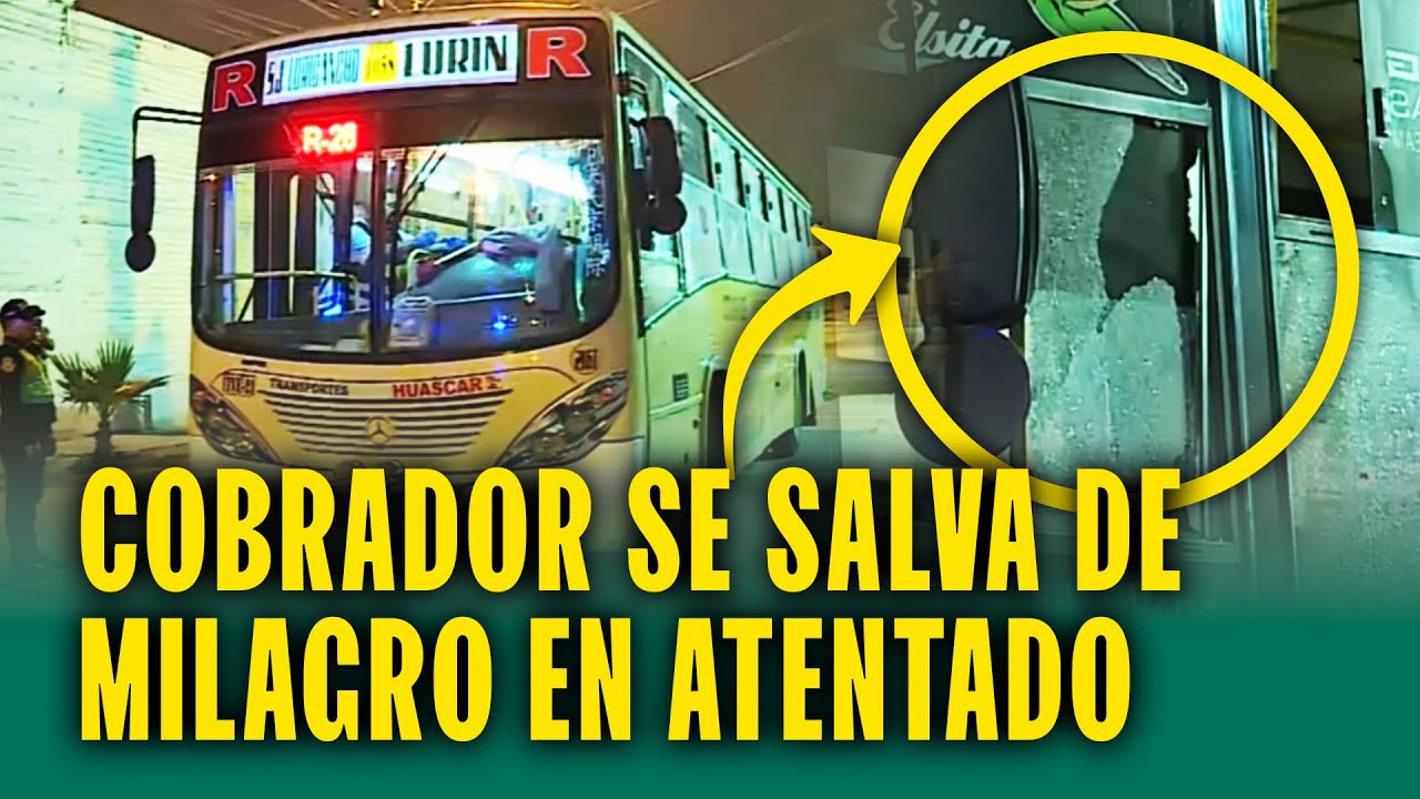 Cobrador de bus se salva de milagro al rozarle una bala en atentado: 