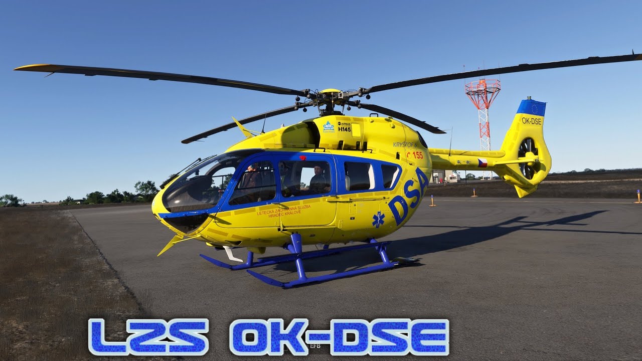 Kryštof 18 OK-DSC Airbus H145 🚁 Zásah při dopravní nehodě │ Transport zraněného řidiče
