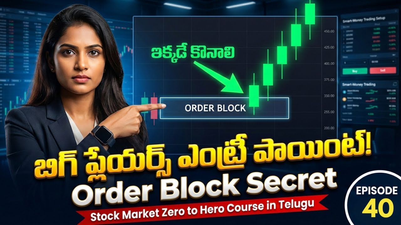 Stock Market Zero to Hero Course in Telugu | EP40 | Order Block & FVG | Big Players Strategy