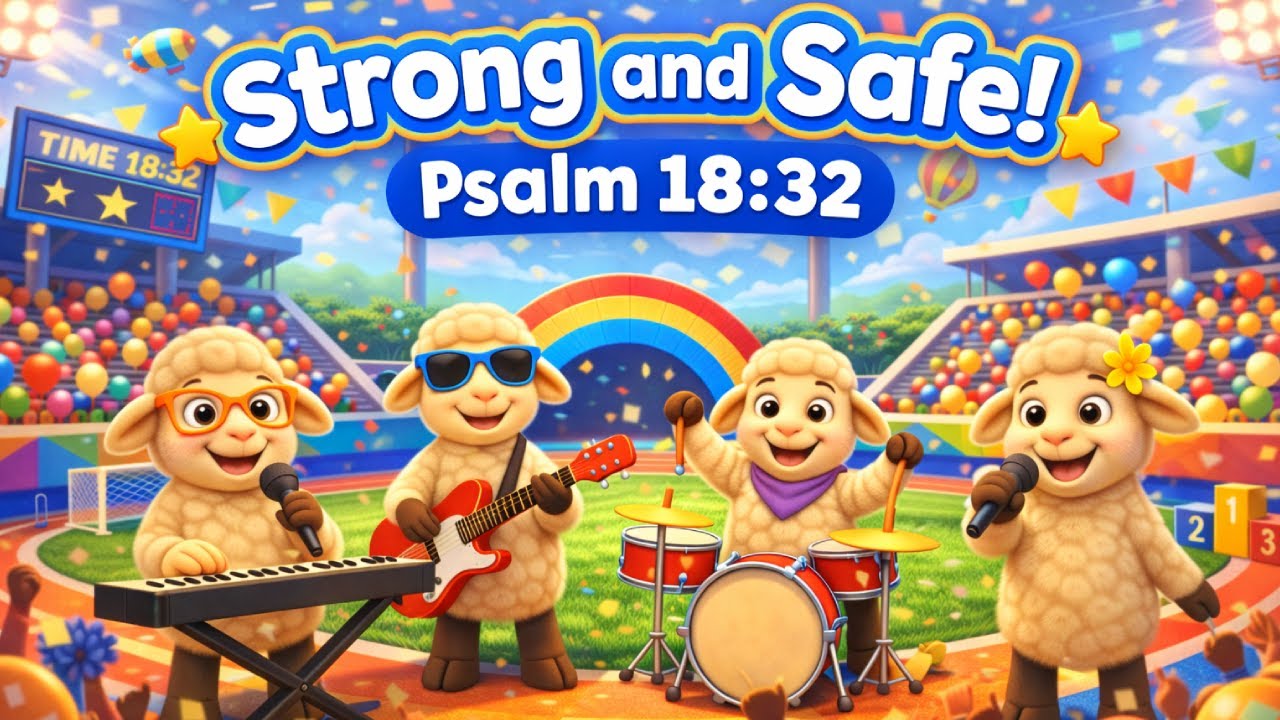 Strong and Safe! 💪🛡️ | Psalm 18:32 | Bible Song for Kids | Lyric Lambs