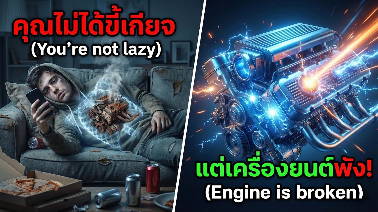 คุณไม่ได้ขี้เกียจ! (วิทยาศาสตร์พิสูจน์แล้ว) วิธีแก้สมองหมดไฟใน 5 นาที 🧠🔋