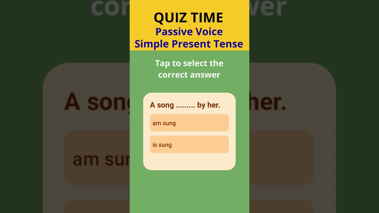 Simple Present Tense Passive Voice Quiz 07