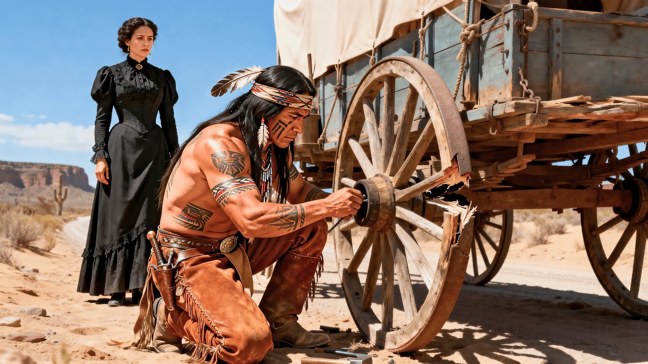 O apache consertou a carroça da viuva, sem saber que era a mulher mais importante da cidade.