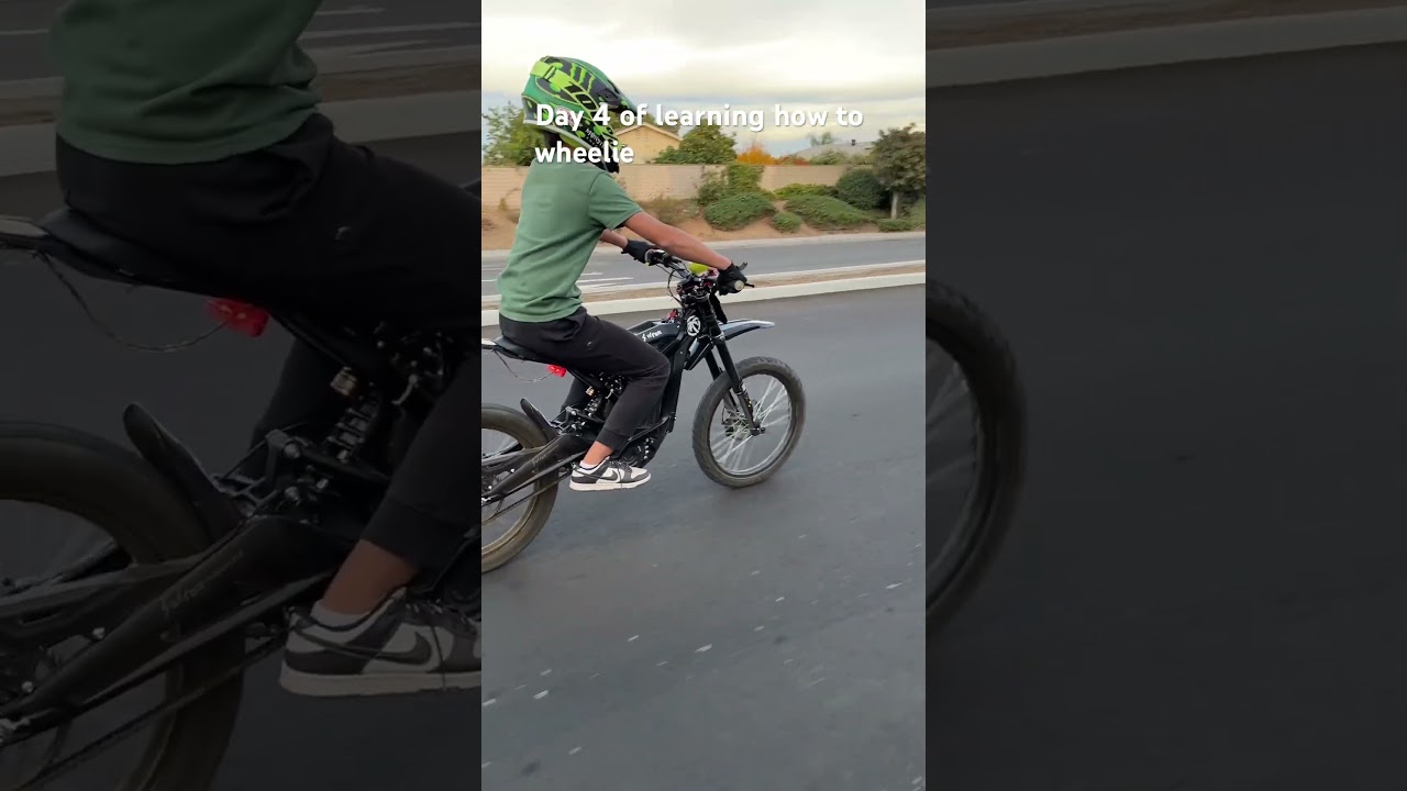 Day 4 of learning how to wheelie 🔥🔥 #surron #electricdirtbike #surronx #wheelie #fyp #fypage
