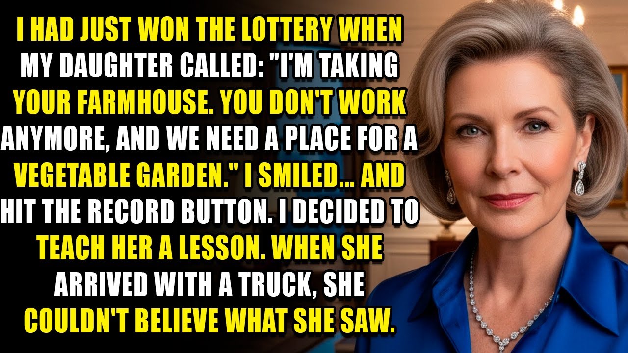 I had just won the lottery when my daughter called I'm taking your farmhouse...