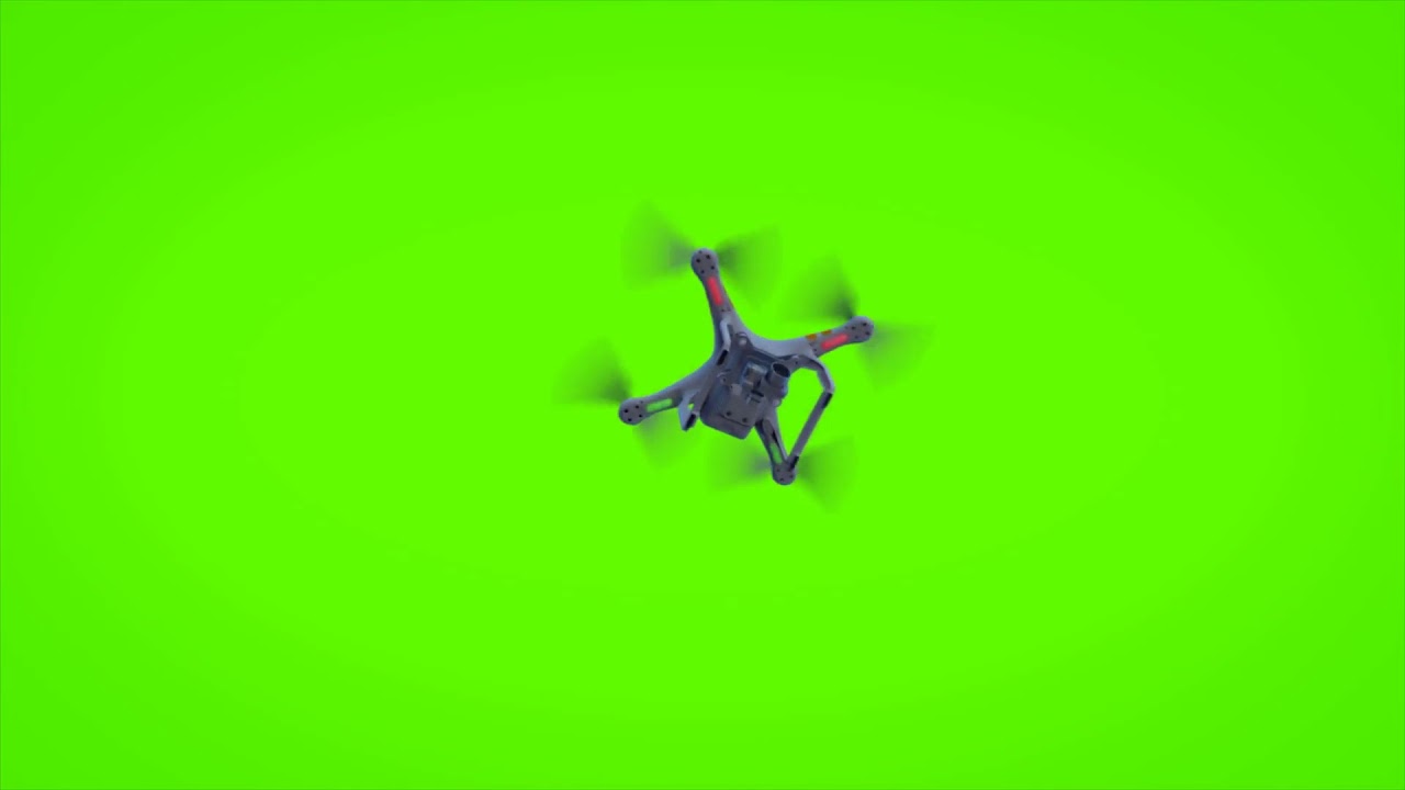 3d model of a flying drone on a green background 4k video