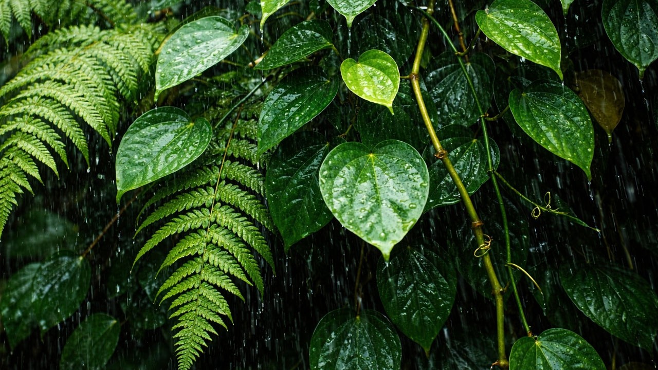 Rainforest Rain Sounds for Sleeping or Studying 🌧️ White Noise Rains 8 Hours