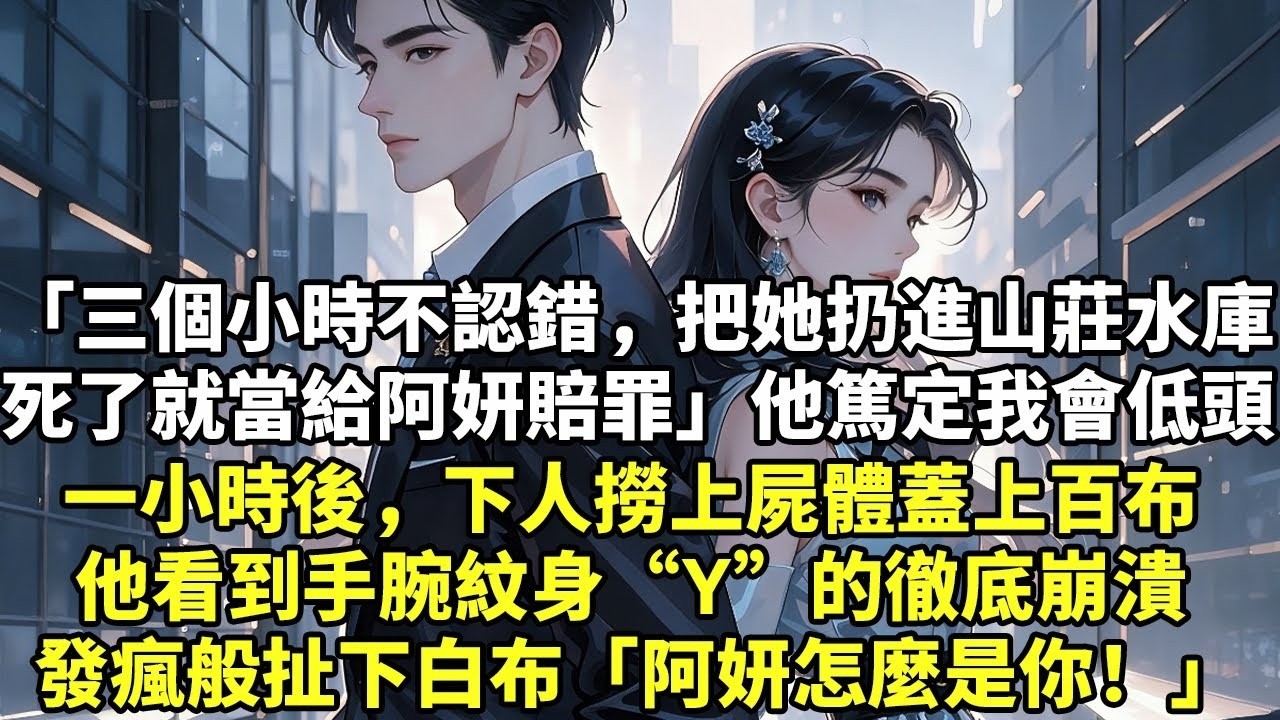 「三個小時不認錯，把她扔進山莊水庫 死了就當給阿妍賠罪」他篤定我會低頭 一小時後，下人撈上屍體蓋上百布 他看到手腕紋身“Y 的徹底崩潰 發瘋般扯下白布「阿妍怎麼是你！」【言情】【情感】【大女主