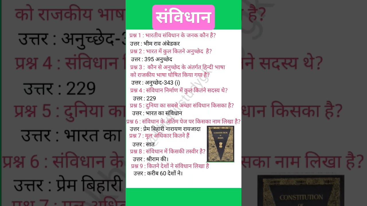 gk questions for competitive exams | sanvidhan gk question answer | by @khuturstudygk