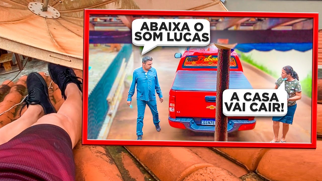 ME ESCONDI EM CIMA DO TELHADO E ESTRALEI O SOM DA S10 !