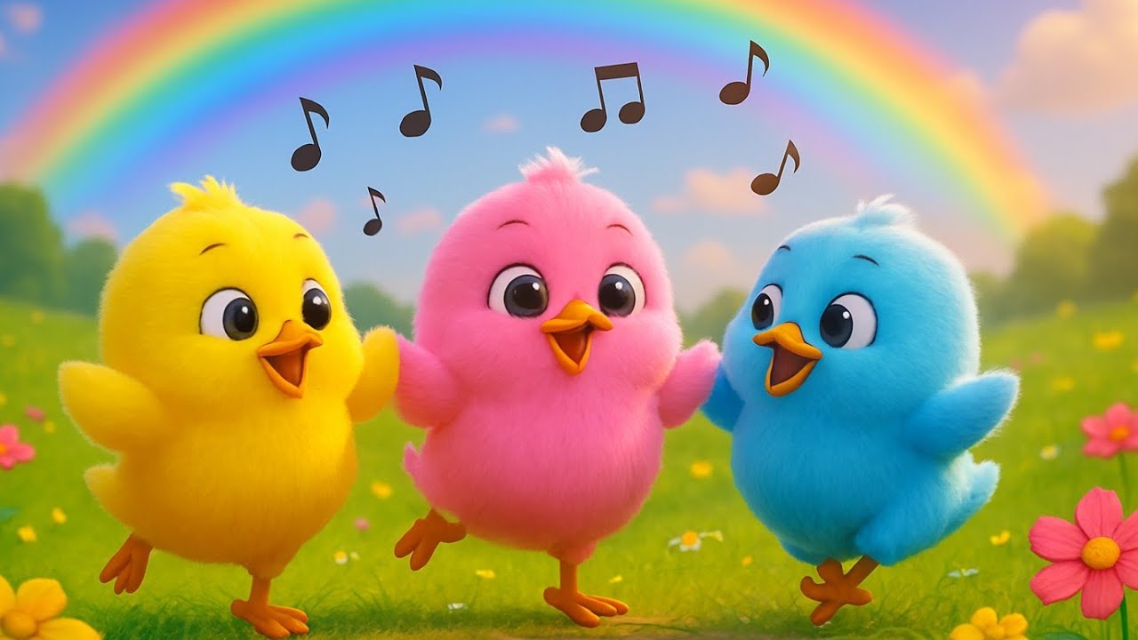 🌈 Colorful Baby Chicks Song | Hindi Kids Cartoon Rhyme