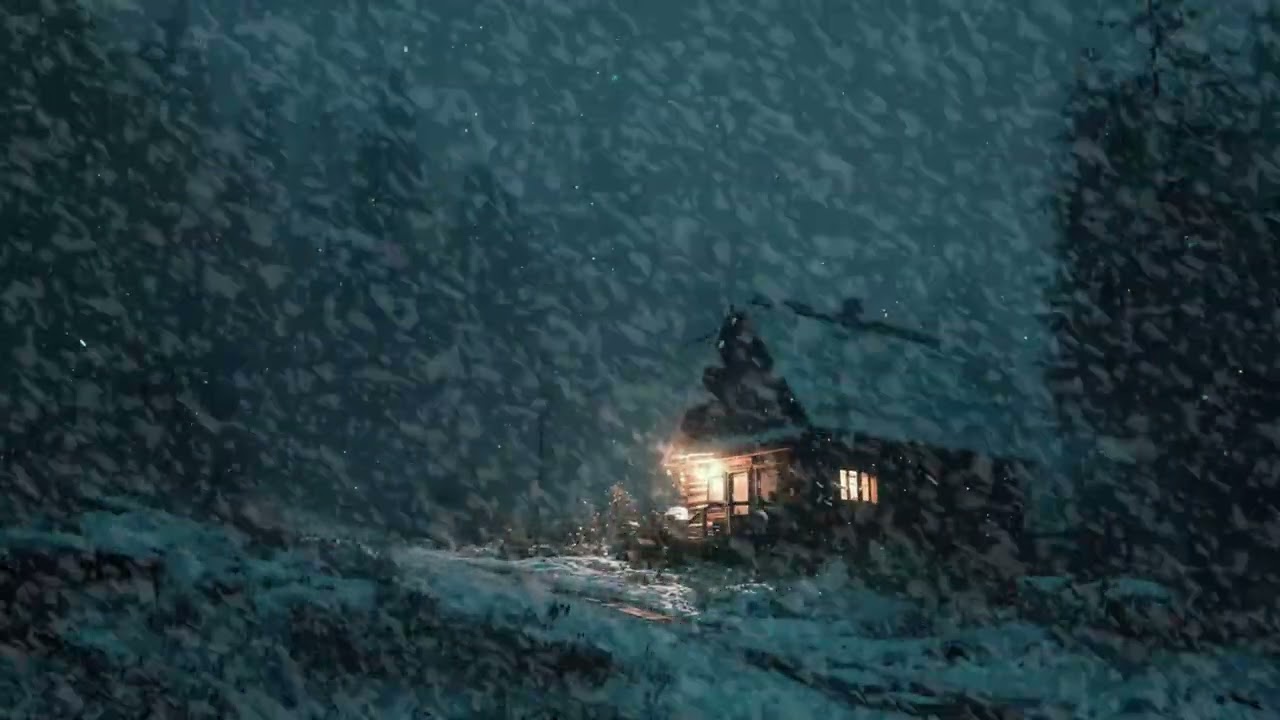 🌨️ Wild Blizzard Outside Cabin | Winter Forest Night | Sleep Aid Calm Stress Relief Meditation Focus