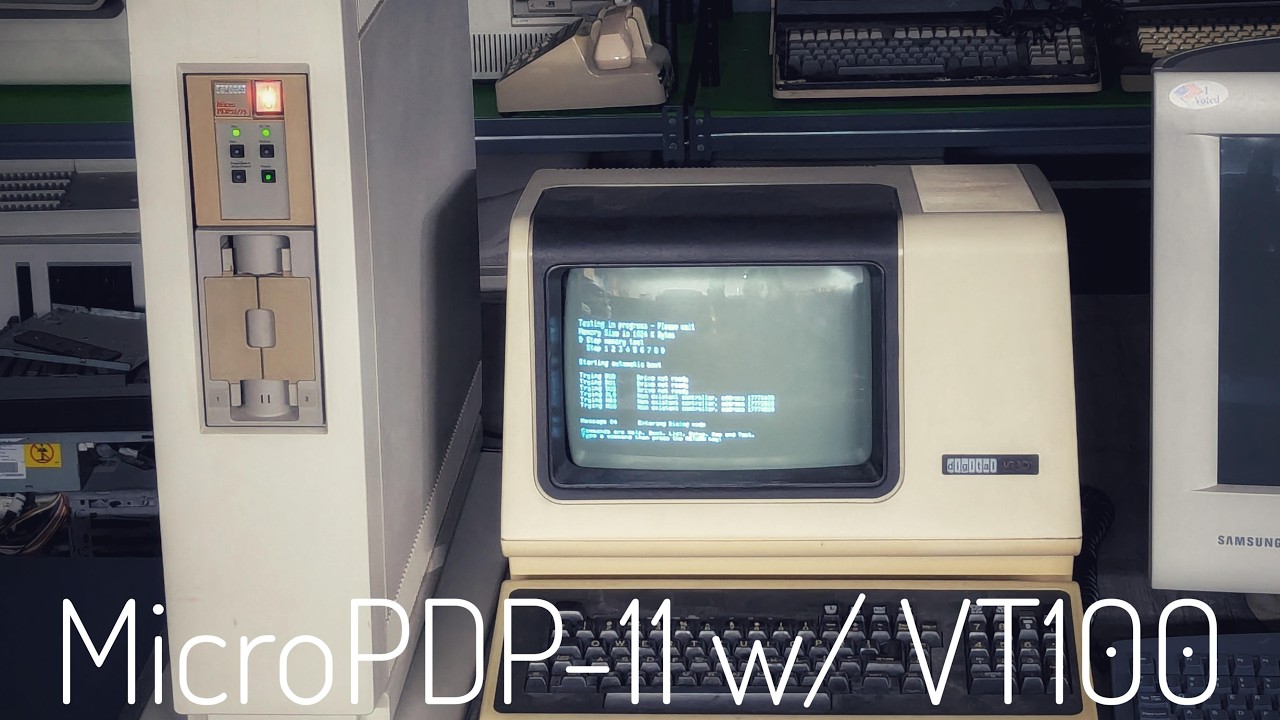 Overview of the MicroPDP-11 w/ VT100 Terminal (booting BSD 2.11)