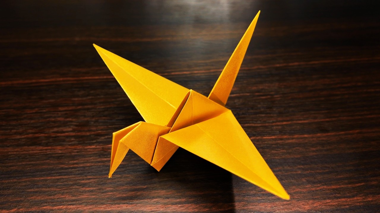 How To Make a Golden Origami Crane🦢💖Fun & Easy Origami #origami #origamicrane #papercrane
