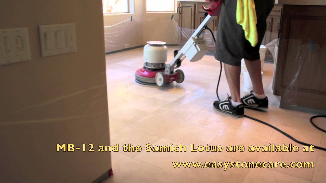 Limestone and Marble Floor Polishing with MB-12 - How to polish marble and limestone