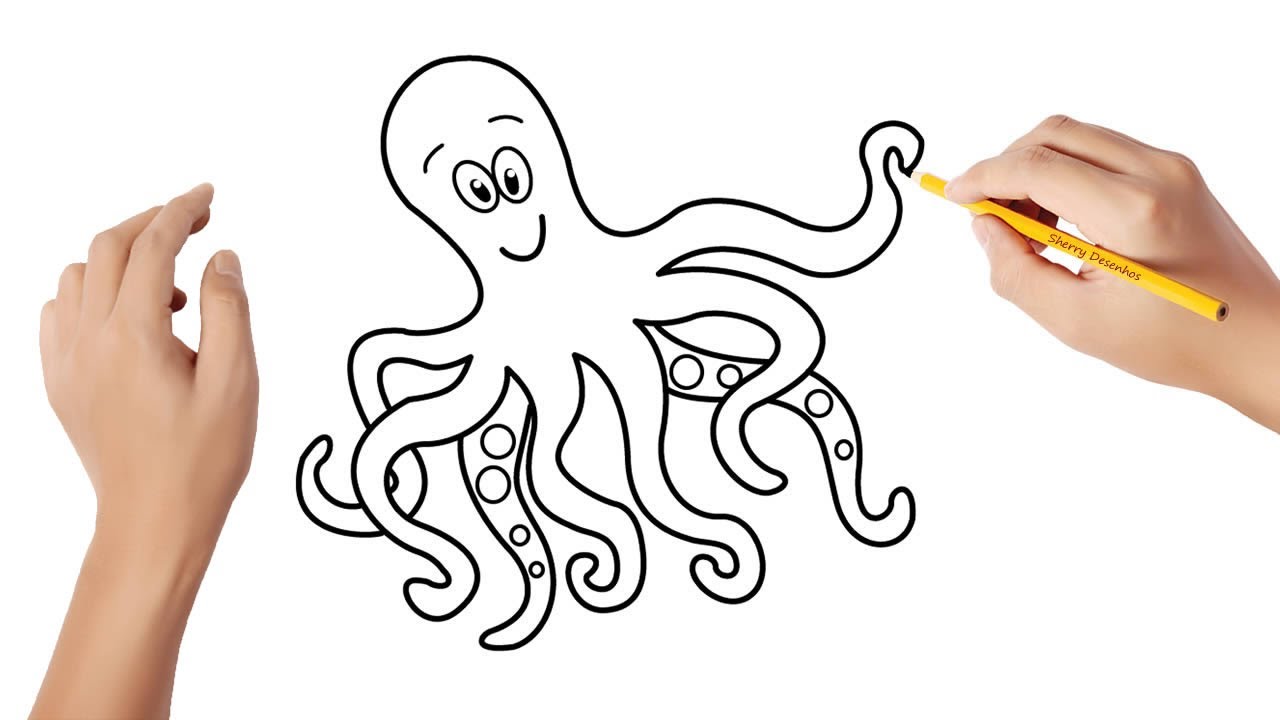 Como desenhar um polvo