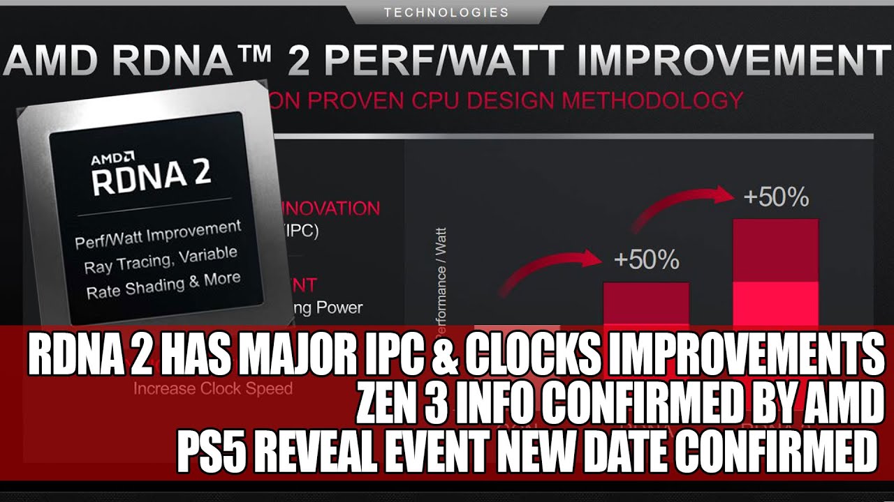 RDNA 2  Major IPC & Clocks Improvements & Zen 3 Info Confirmed | PS5 Reveal Event New Date CONFIRMED