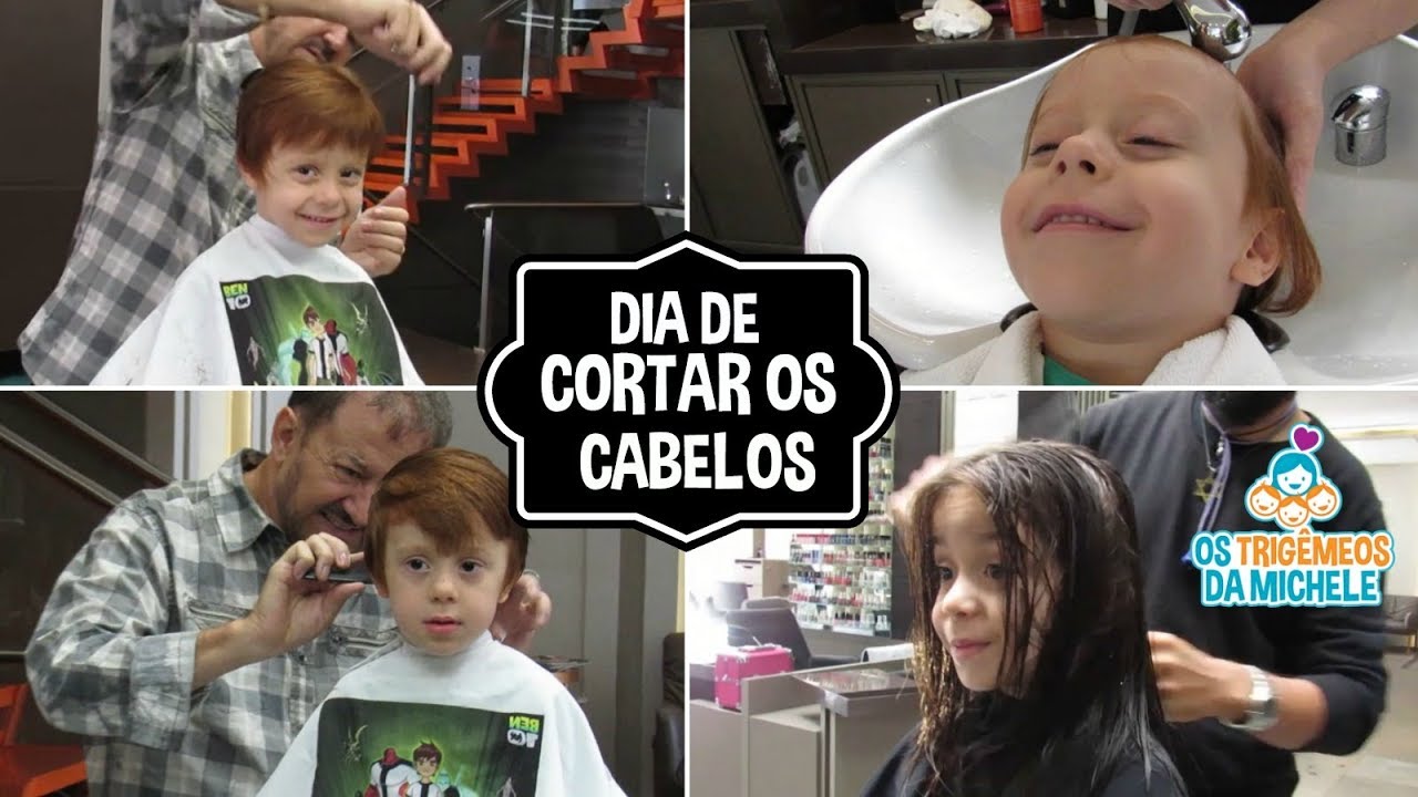 Dia de cortar os cabelos - Os Trigêmeos da Michele