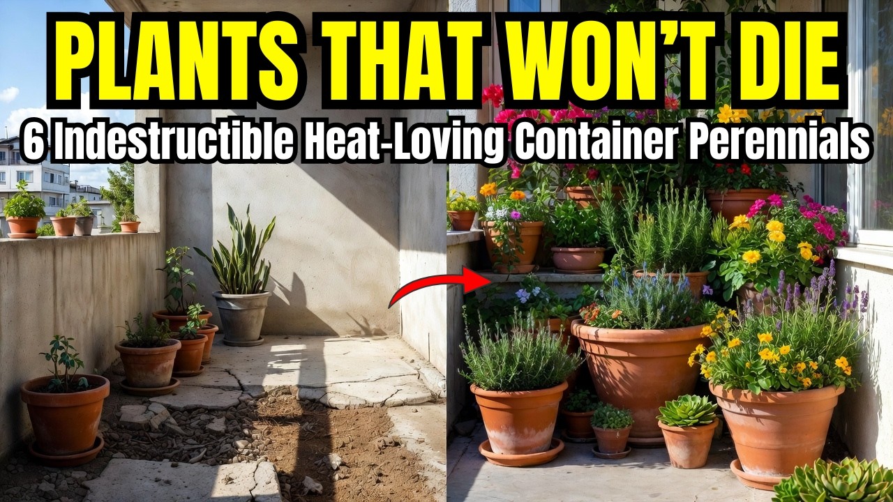 🌞 Transform Your Concrete Balcony With These 6 Indestructible Heat-Loving Container Plants 🌿