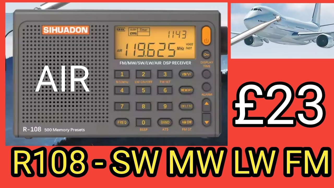 SIHUADON R108 DSP AM FM SW Airband Portable
