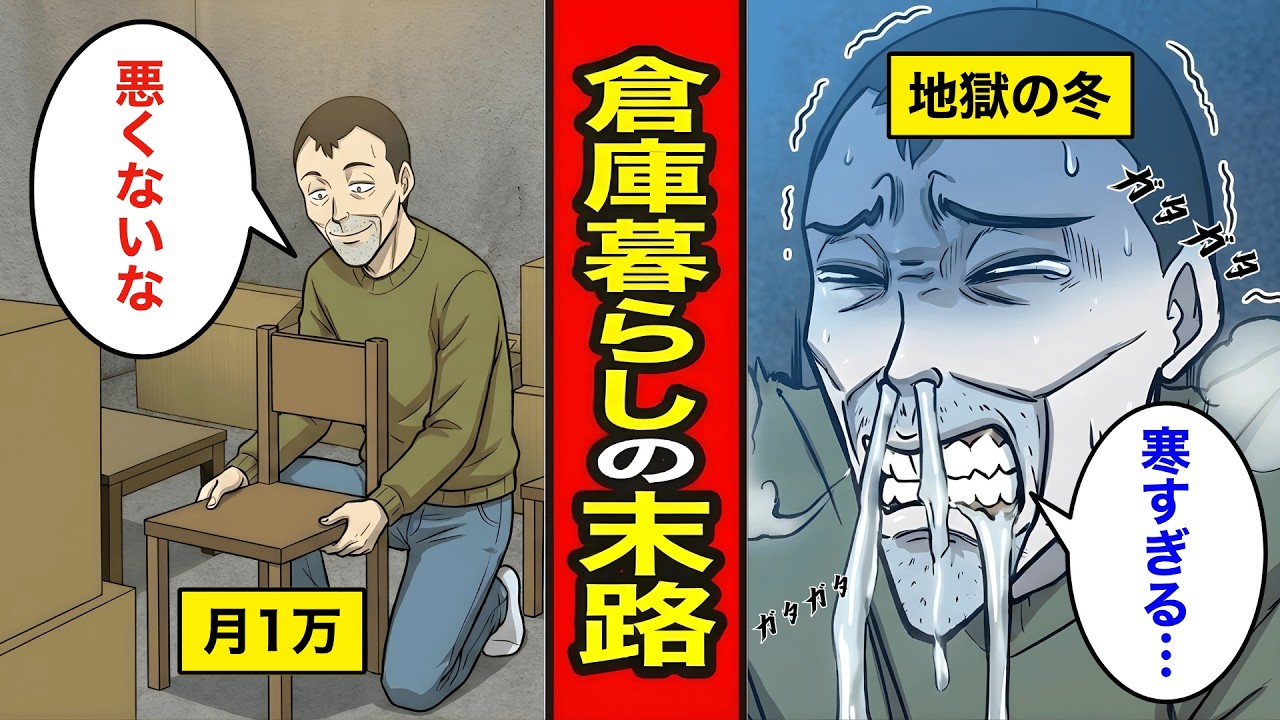 【漫画】月1万倉庫生活の実態。非モテストーカー男が行き着いた究極の節約生活【レイナの部屋ブラックわーるど】