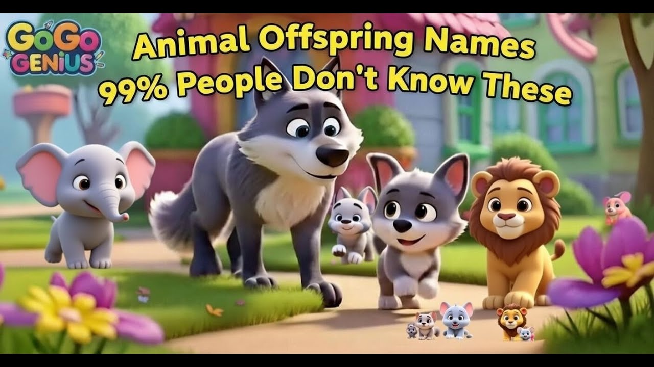 Learn Animal Father and Offspring Names in English | Educational Video for Kids & Student 