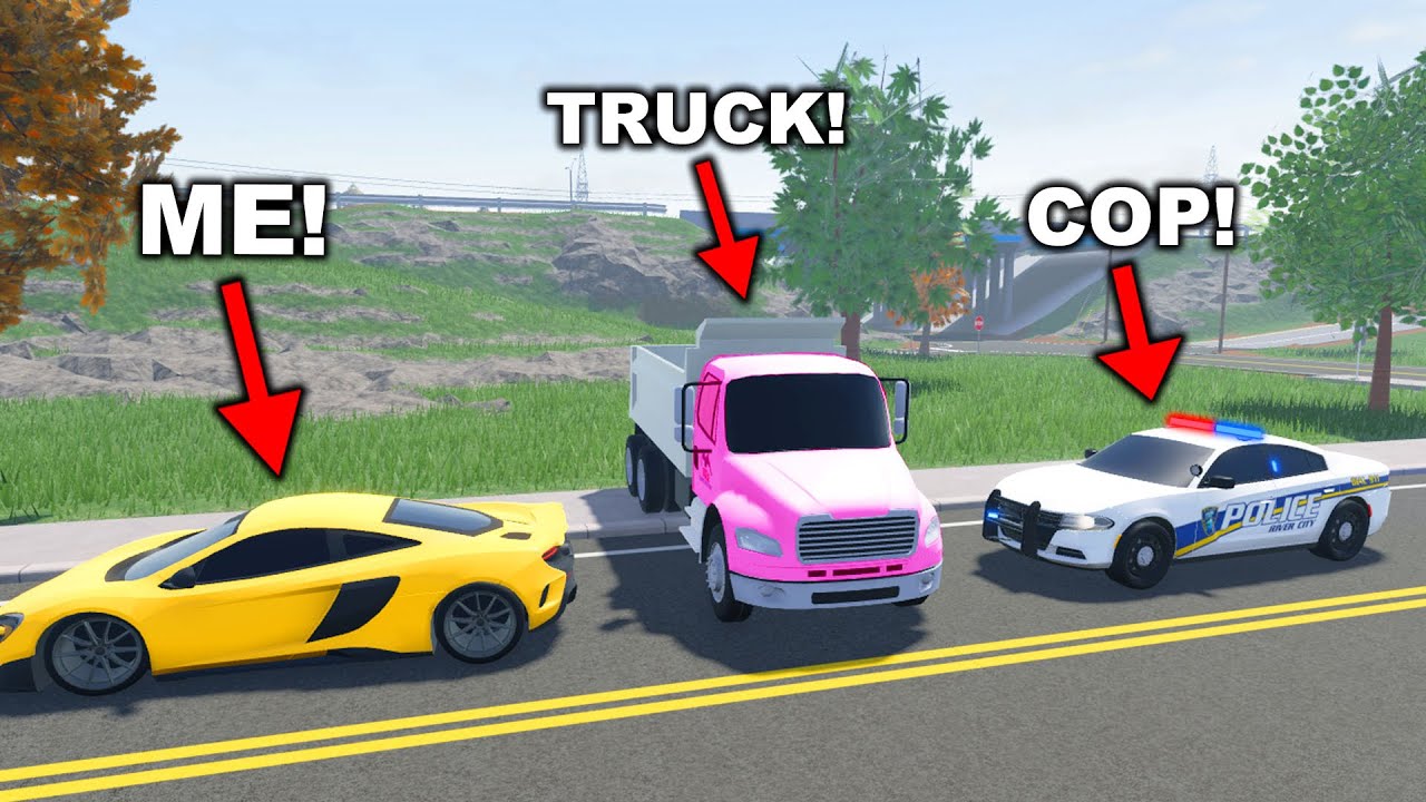 BLOCKING THE POLICE IN WITH A DUMP TRUCK! (ROBLOX ROLEPLAY)