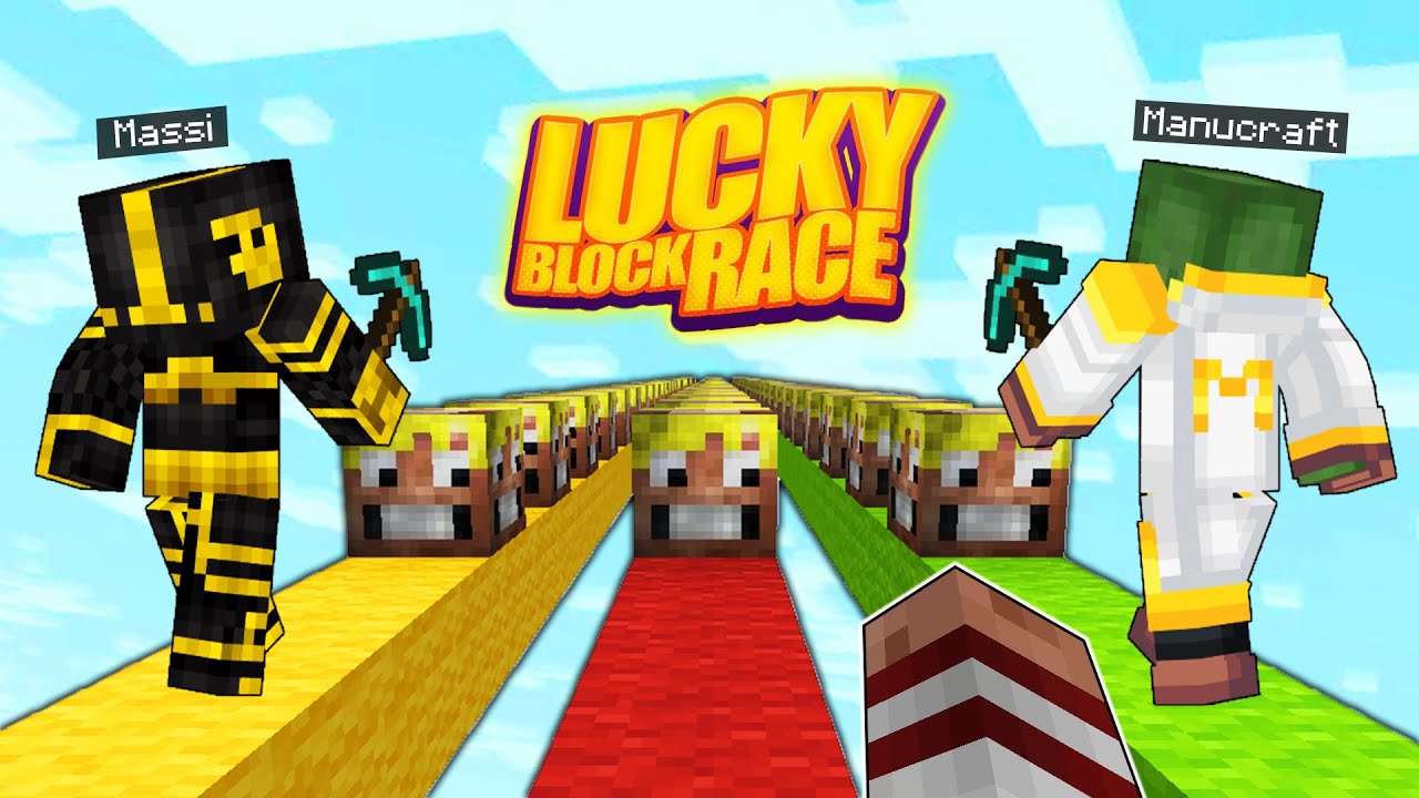 CARRERA DE LUCKY BLOCKS DE MAGOANGELESP EN MINECRAFT - Con Massi y Manu