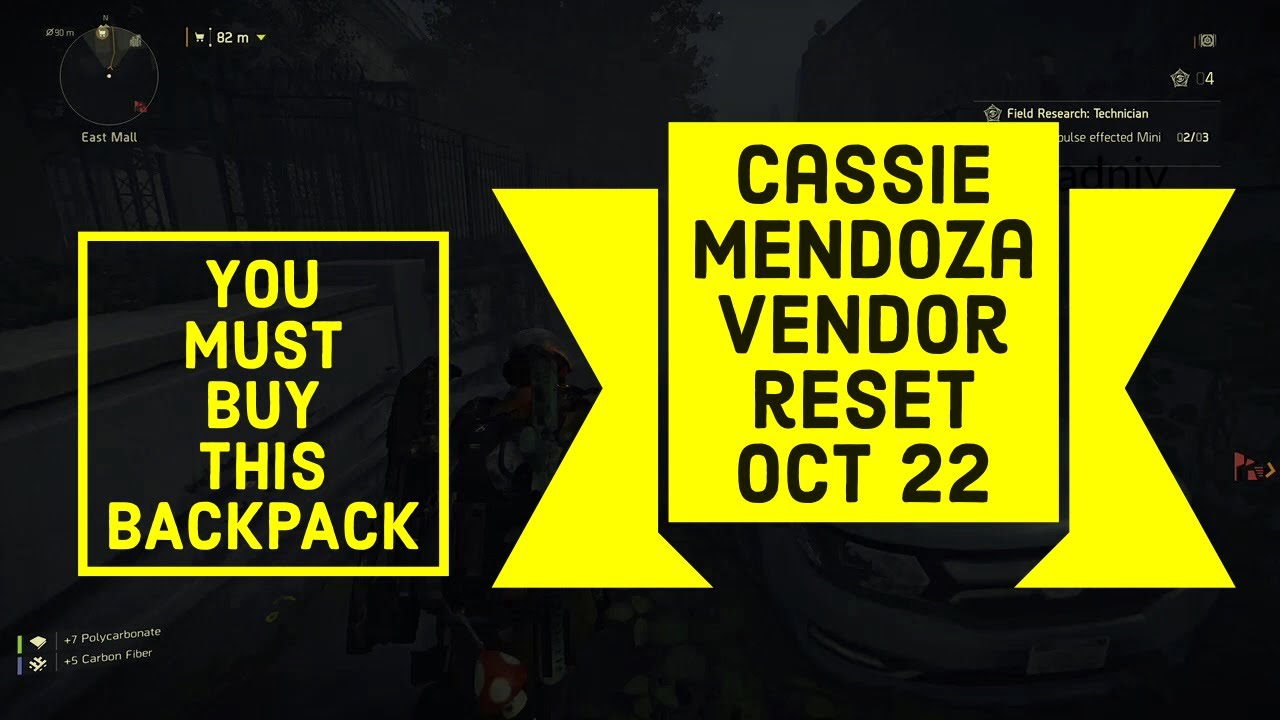 The Division 2 | TU6 | Cassie Mendoza Reset | Oct 22 | Secret Weapon Vendor