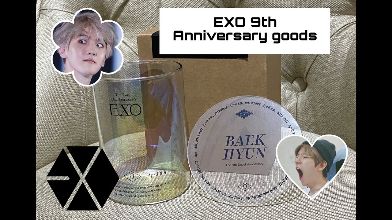 Unboxing 엑소 백현 EXO 9th Anniversary goods - Memory Aurora Glass Set Baekhyun | Indonesia