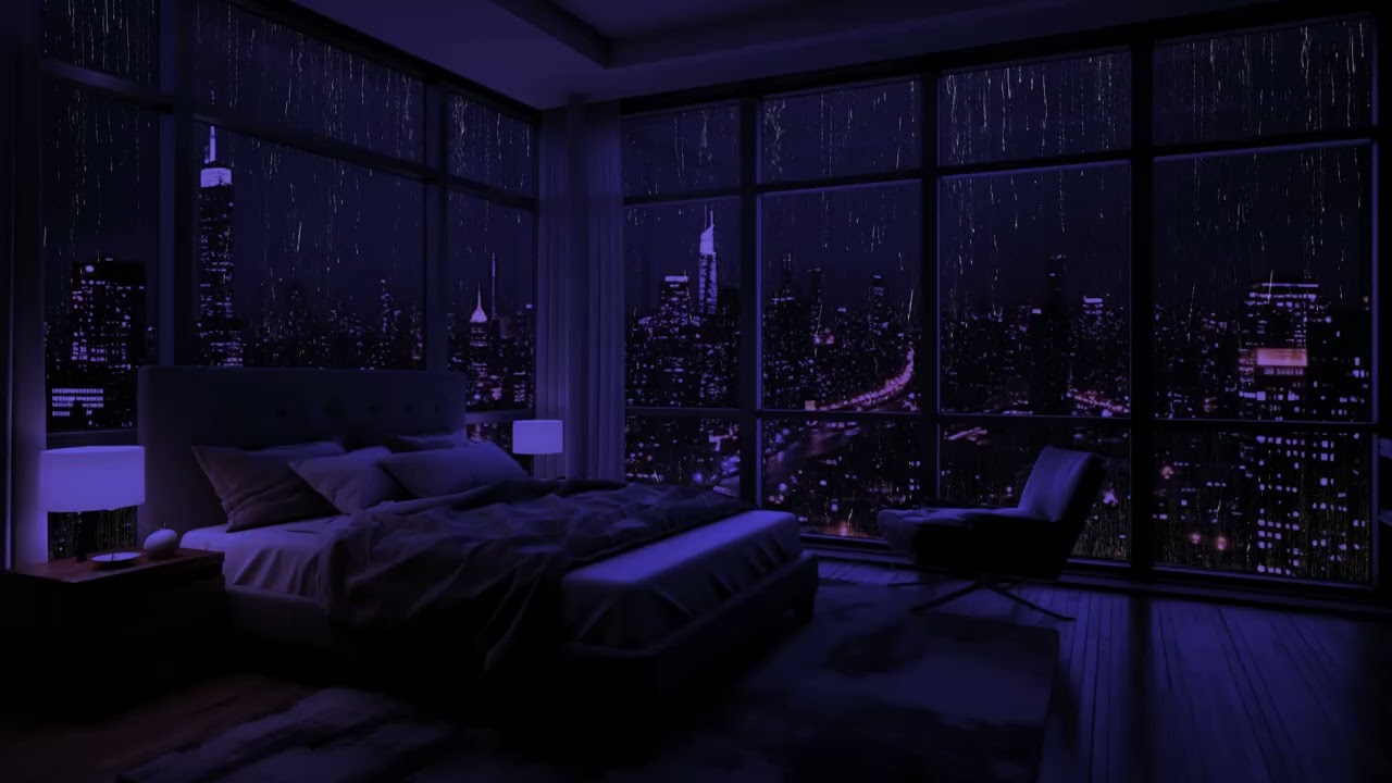 Regnerische Stadtnacht: 24 Stunden Regengeräusche für ultimative Entspannung 🌙🌧️