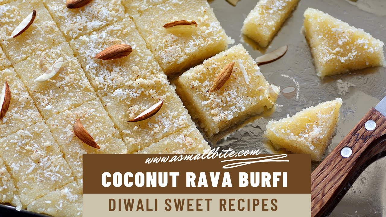 Rava Coconut Burfi Recipe | Suji Nariyal Ki Burfi | Coconut Rava Burfi