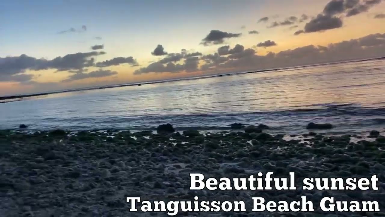 Beautiful Guam sunset (Tanguisson Beach) #nature sounds ocean walking #relaxing #oceanwaves #waves