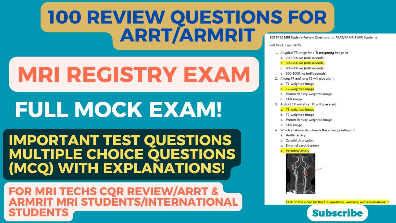 100 MRI Registry Practice Test Questions & Answers | Full Mock Exam 2025 (ARRT/ARMRIT Review)