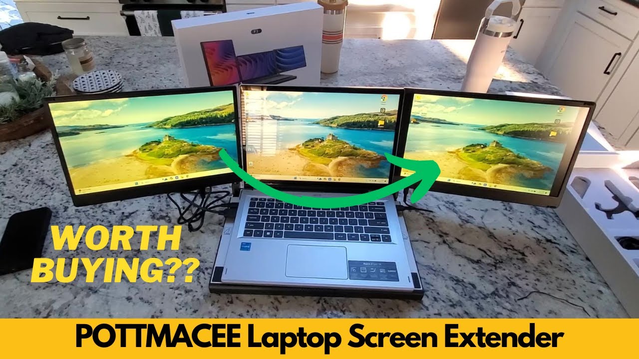 POTTMACEE Laptop Screen Extender, 14inch Upgraded FHD 1080P Triple Screen Extender - Worth Buying?